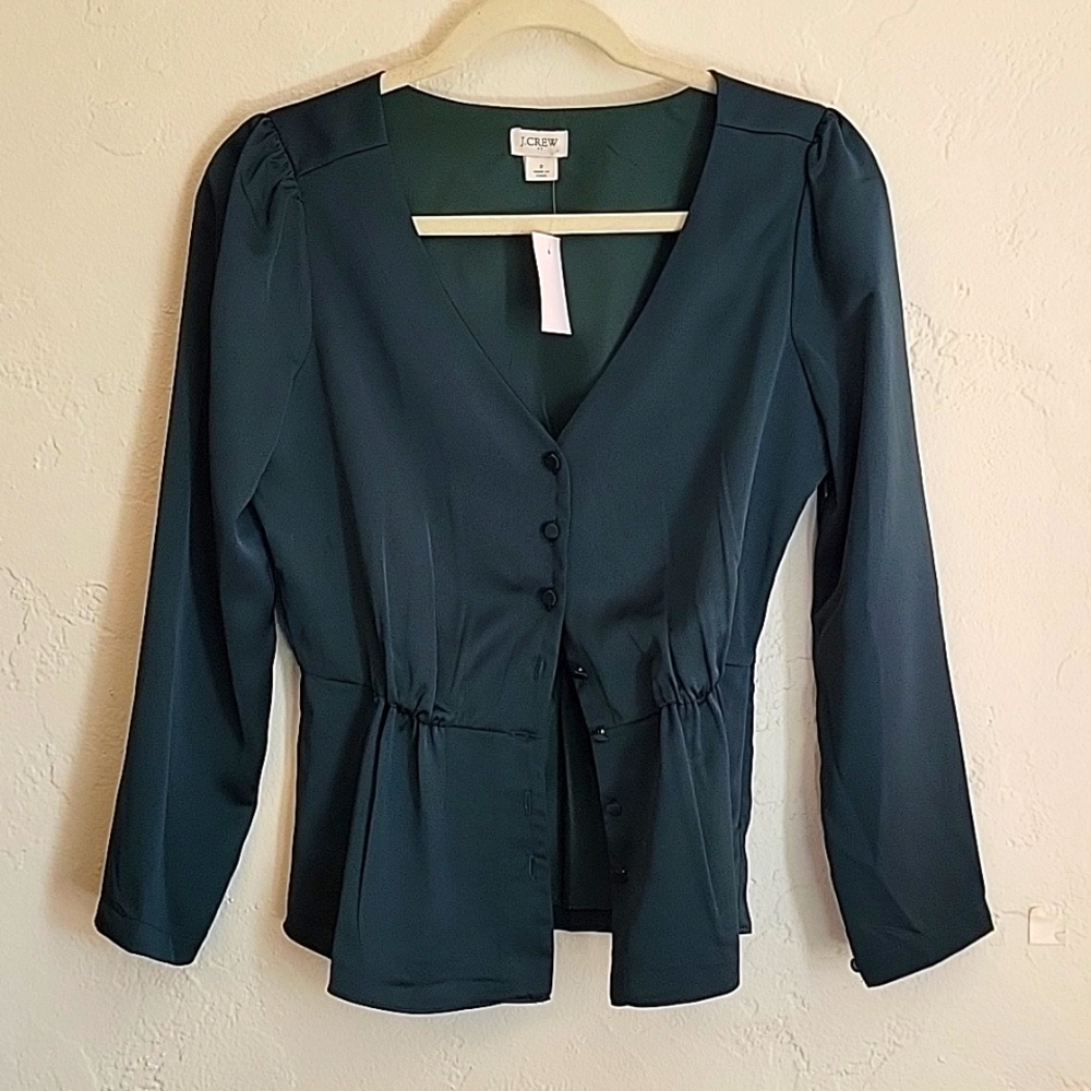 Women's NWT Jcrew peplum blouse, sz 2